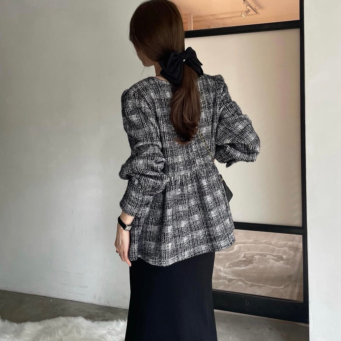 sold out 】peplum tweed blouse – meing.theshop