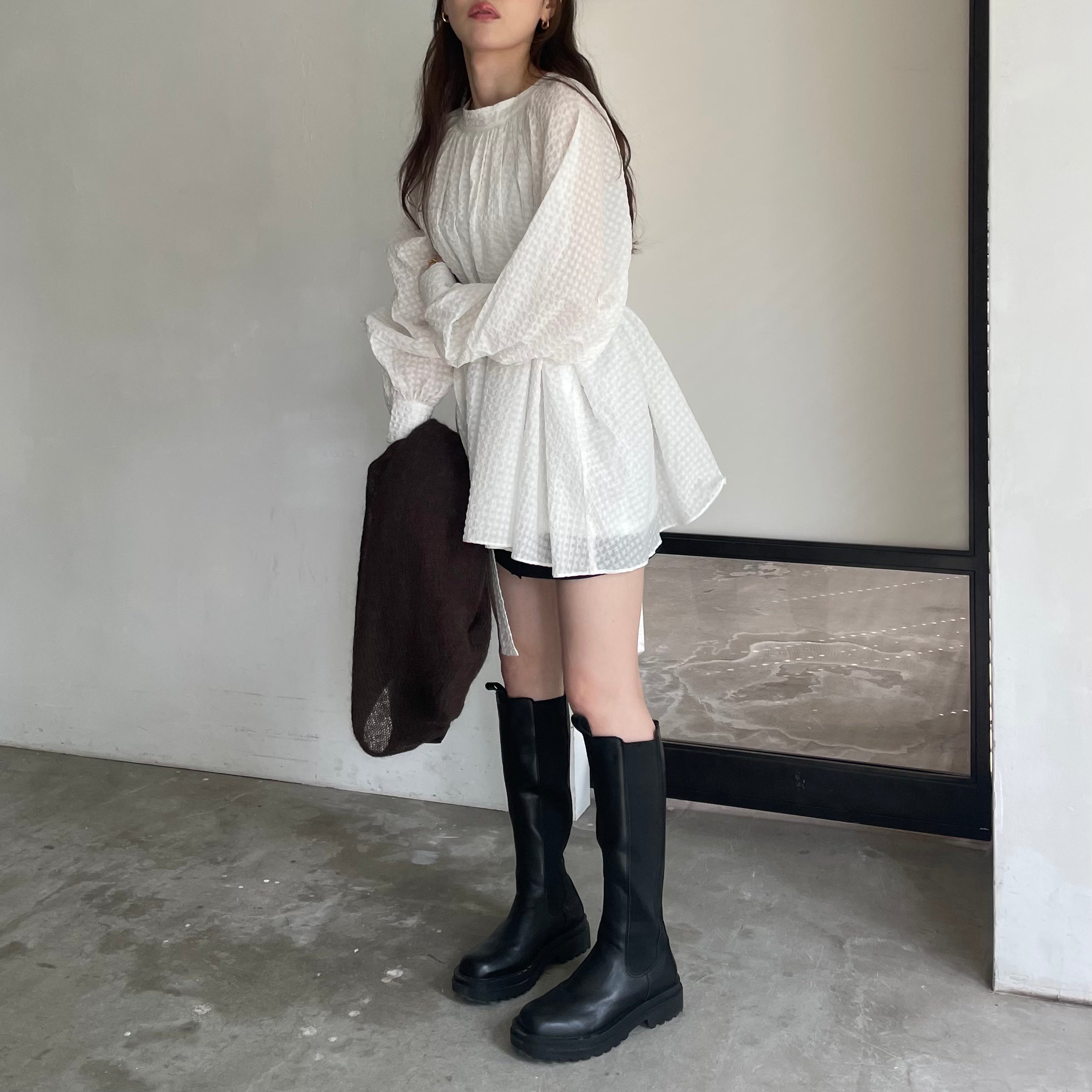 sold out 】 volume gather blouse – meing.theshop